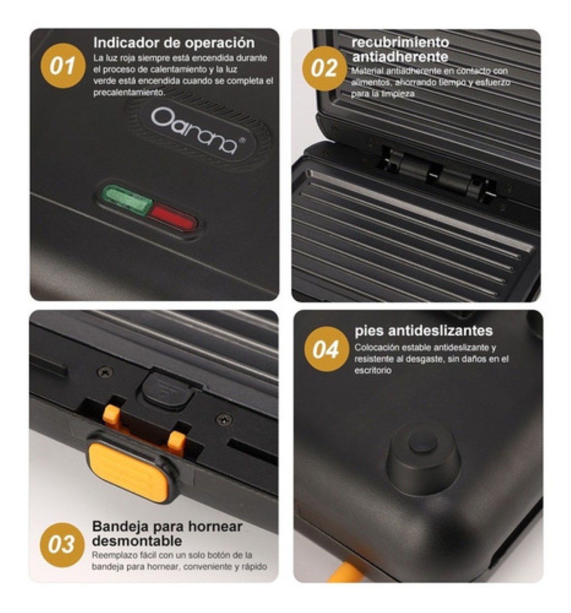 Sandwichera 3en1 Eléctrica Negro