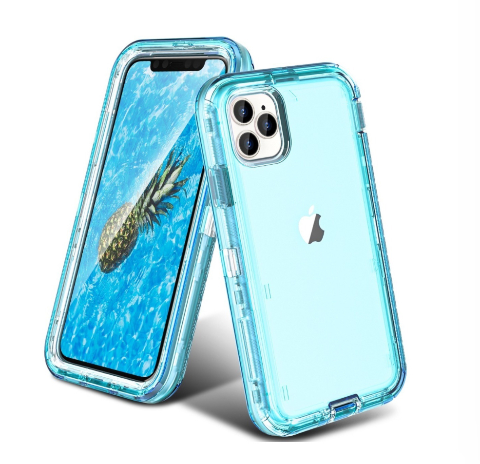 Funda Case De Uso Rudo Para iPhone Transparente Antigolpes Azul IPhone 11 Pro