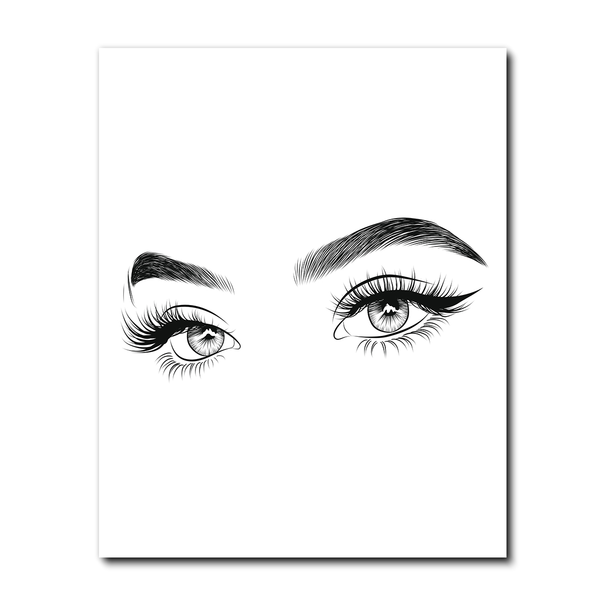 Set Cuadros Decorativos Estilista Pestañas Cejas Salon Belleza Canvas 3pzas 20x25cm