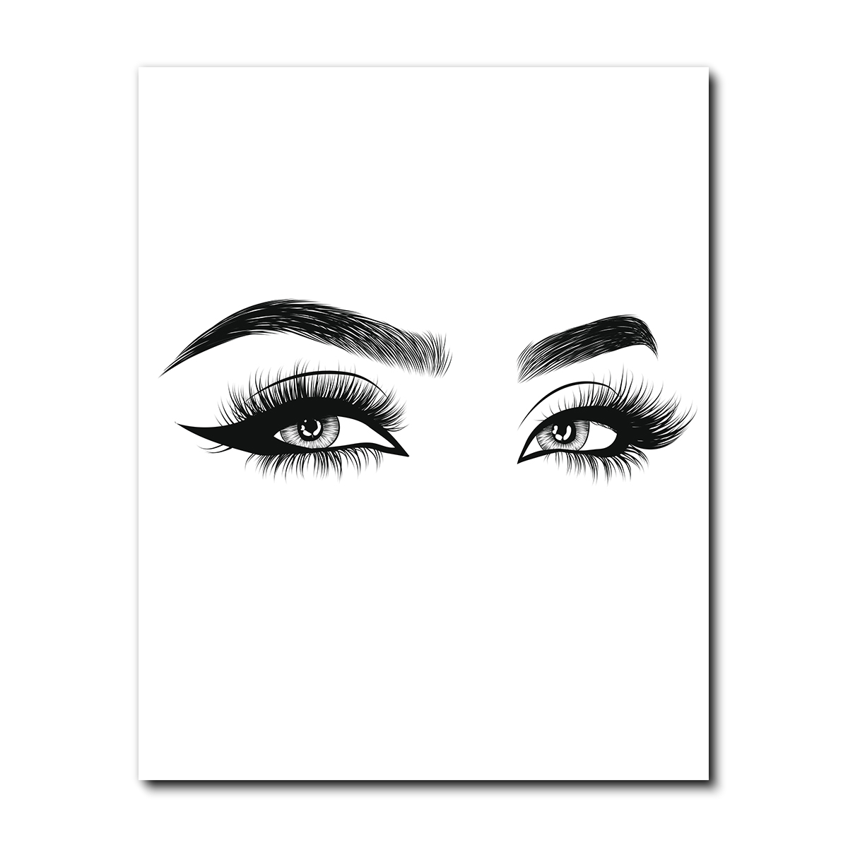 Set Cuadros Decorativos Estilista Pestañas Cejas Salon Belleza Canvas 3pzas 20x25cm
