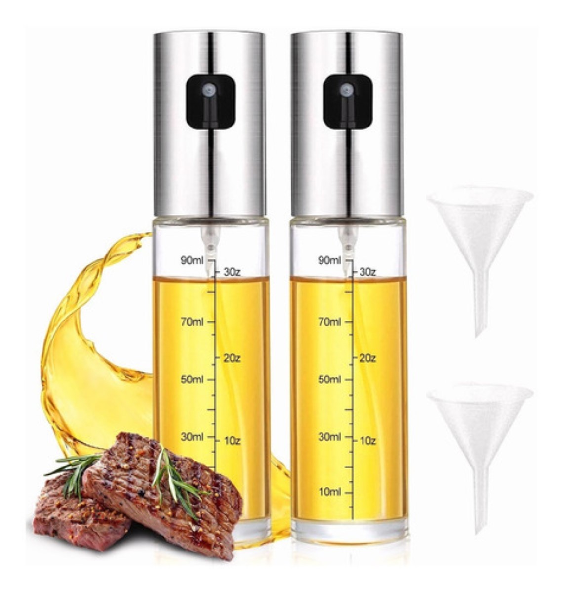 2 Pcs Dispensador De Aceitae De Botella Rellenable Spray