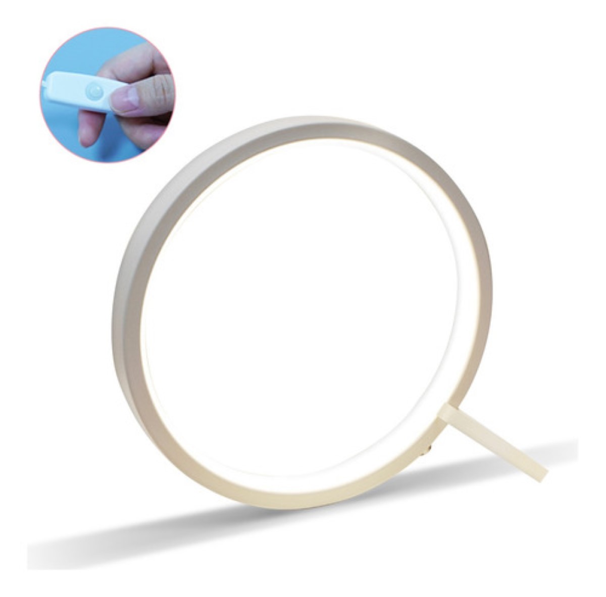 Lámpara De Escritorio Led Anular Mesa Protección Ocular Usb Blanco