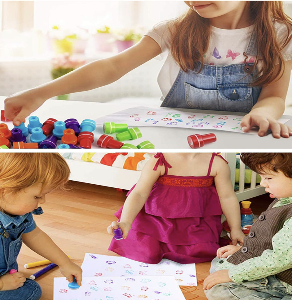 Sellos para Niños Estampillas de Dibujos Animados Surtidos, 6 Sellos de Tinta figura deportes para regalos de fiestas infantiles, premios escolares