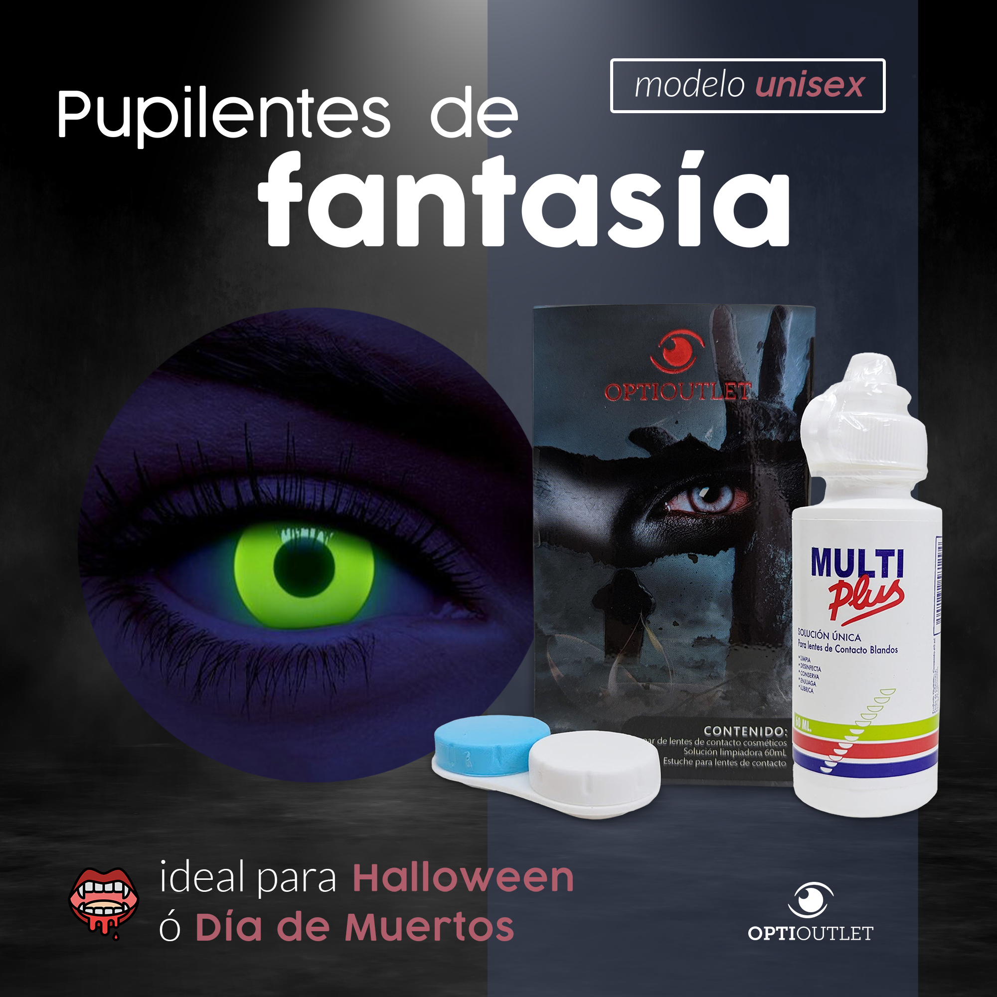 Pupilentes - Lentes de Contacto de Color Fantasía para Maquillaje y Disfraces de Halloween | Disfraz Halloween - Amarillo UV