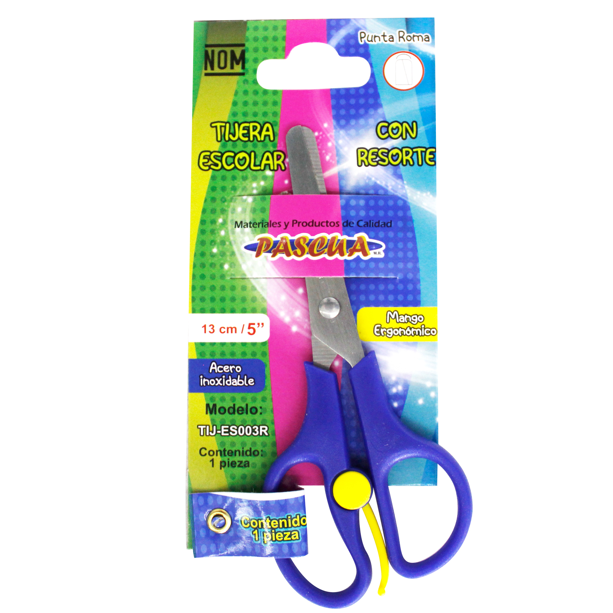 Tijera Escolar Punta Roma Color Surtido Seguridad Tij-es003r
