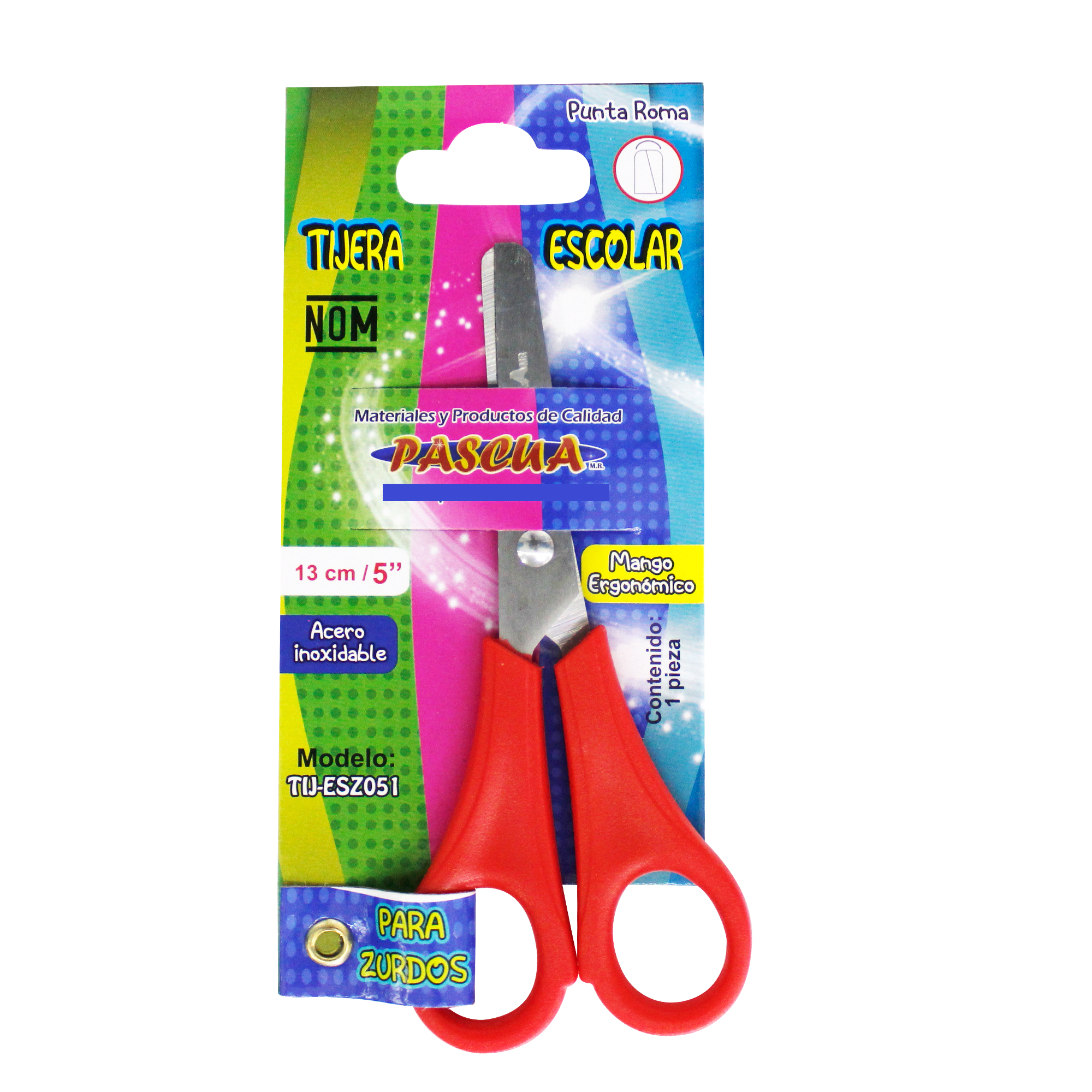 Tijera Escolar Punta Roma Para Zurdo Color Surtido para niños