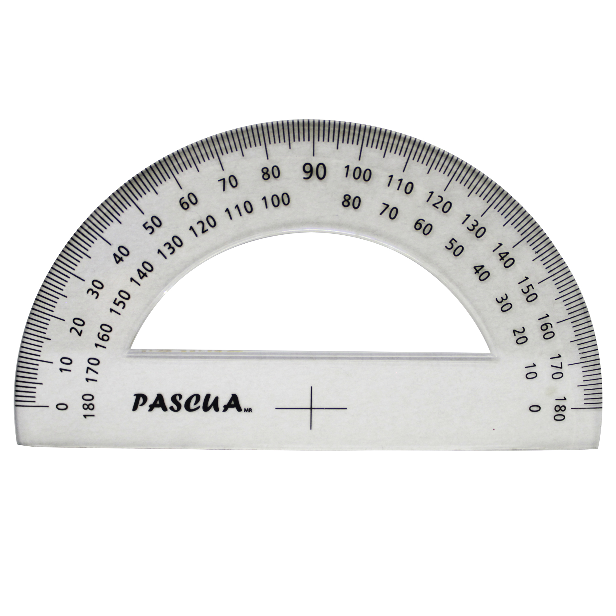 Caja 25 Transportador Semicircular De Plástico 180 gradosMayoreo para oficina, papeleria, arquitecto, diseño y casa