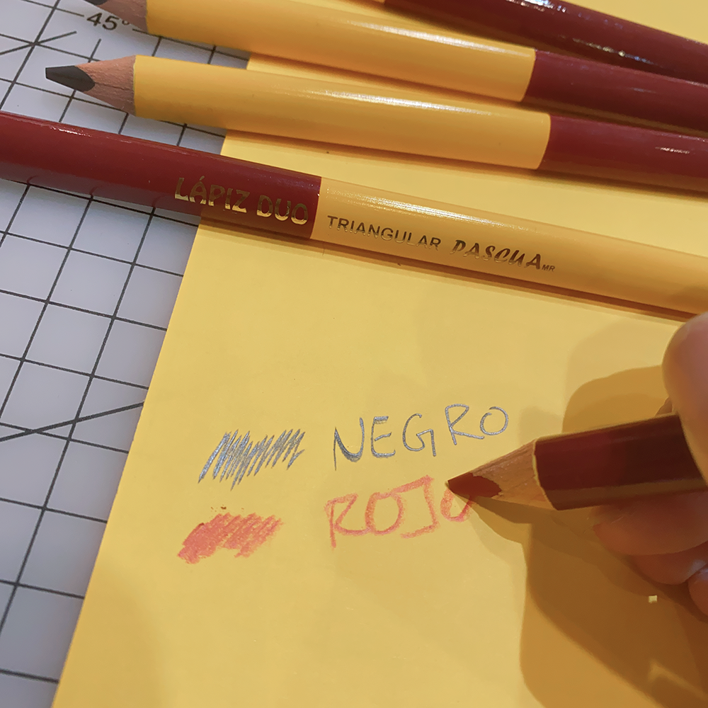 Caja 10 Lapices Duo De Grafito Y Carmin Tamaño Jumbo para Manualidad DIY oficina trabajo proyecto madera