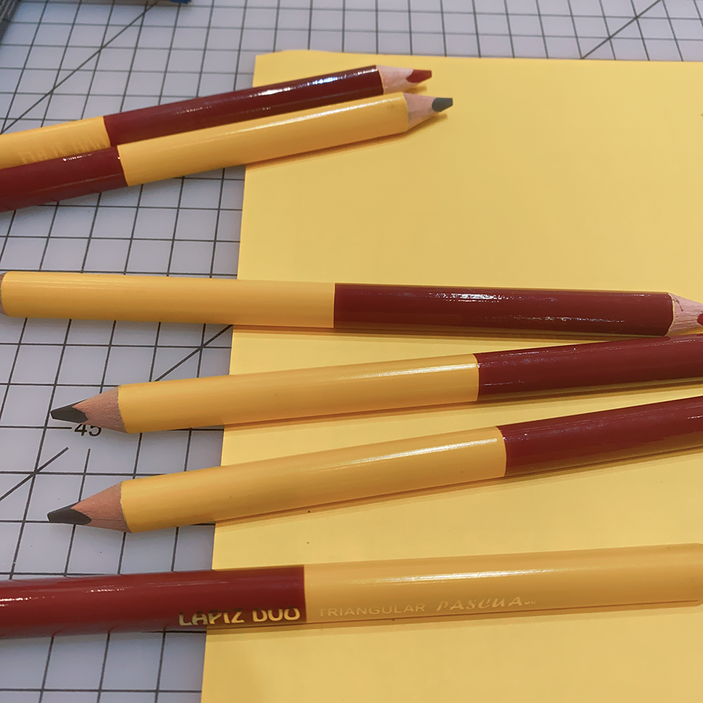 Caja 10 Lapices Duo De Grafito Y Carmin Tamaño Jumbo para Manualidad DIY oficina trabajo proyecto madera