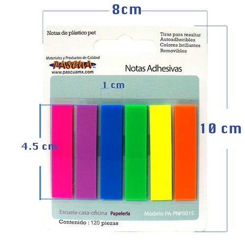 120 Notas Adhesivas Índices Adhesivos Post-it Sticky Notes Marcadores  Adhesivos Pestañas Adhesivas de Colores para