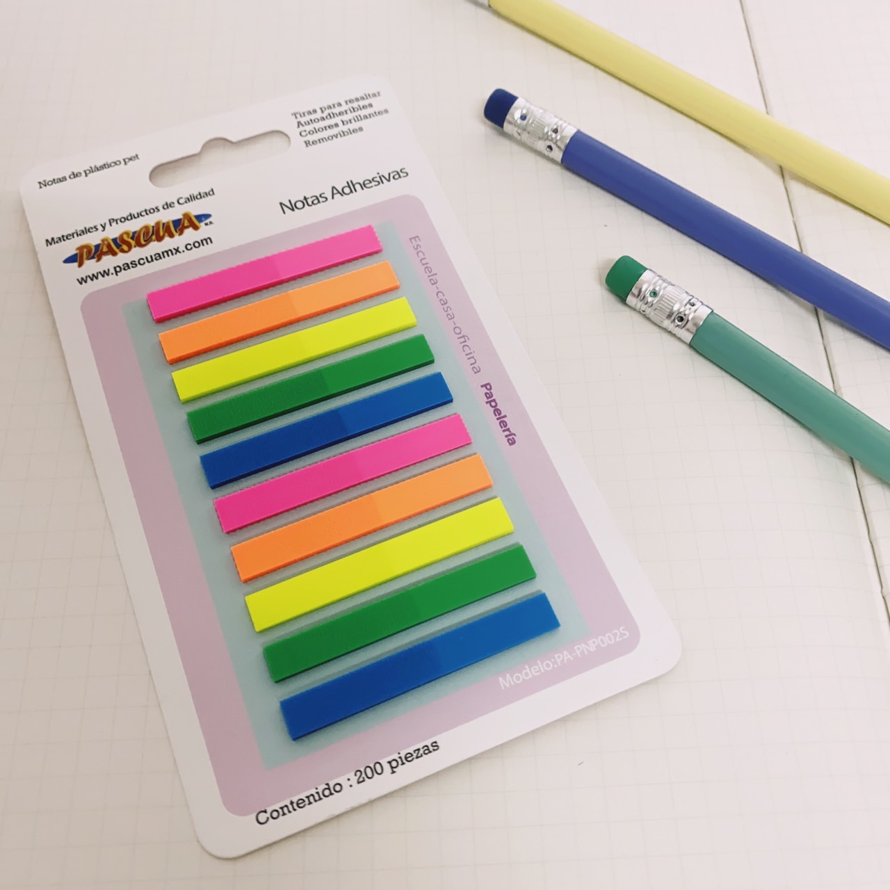 200 pzas Notas Adhesivas Índices Adhesivos Post-it Sticky Notes Marcadores Adhesivos Pestañas Adhesivas de Colores para Marcar Hojas Informes Libros Páginas Carpetas