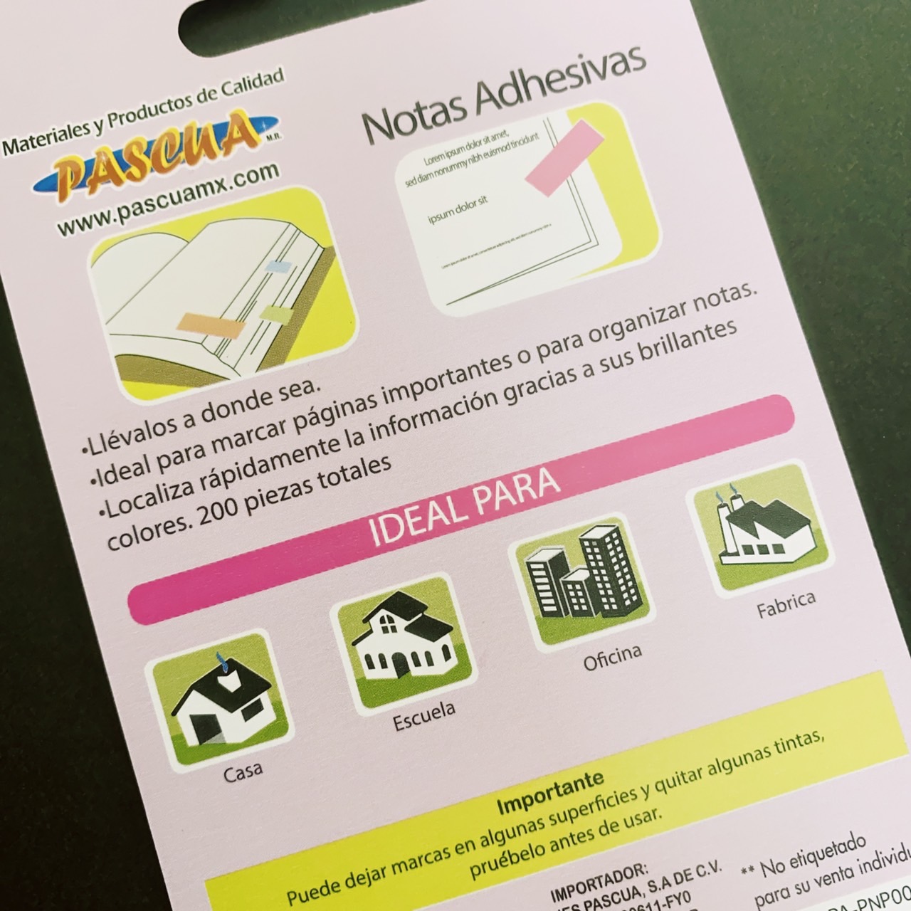 200 pzas Notas Adhesivas Índices Adhesivos Post-it Sticky Notes Marcadores Adhesivos Pestañas Adhesivas de Colores para Marcar Hojas Informes Libros Páginas Carpetas