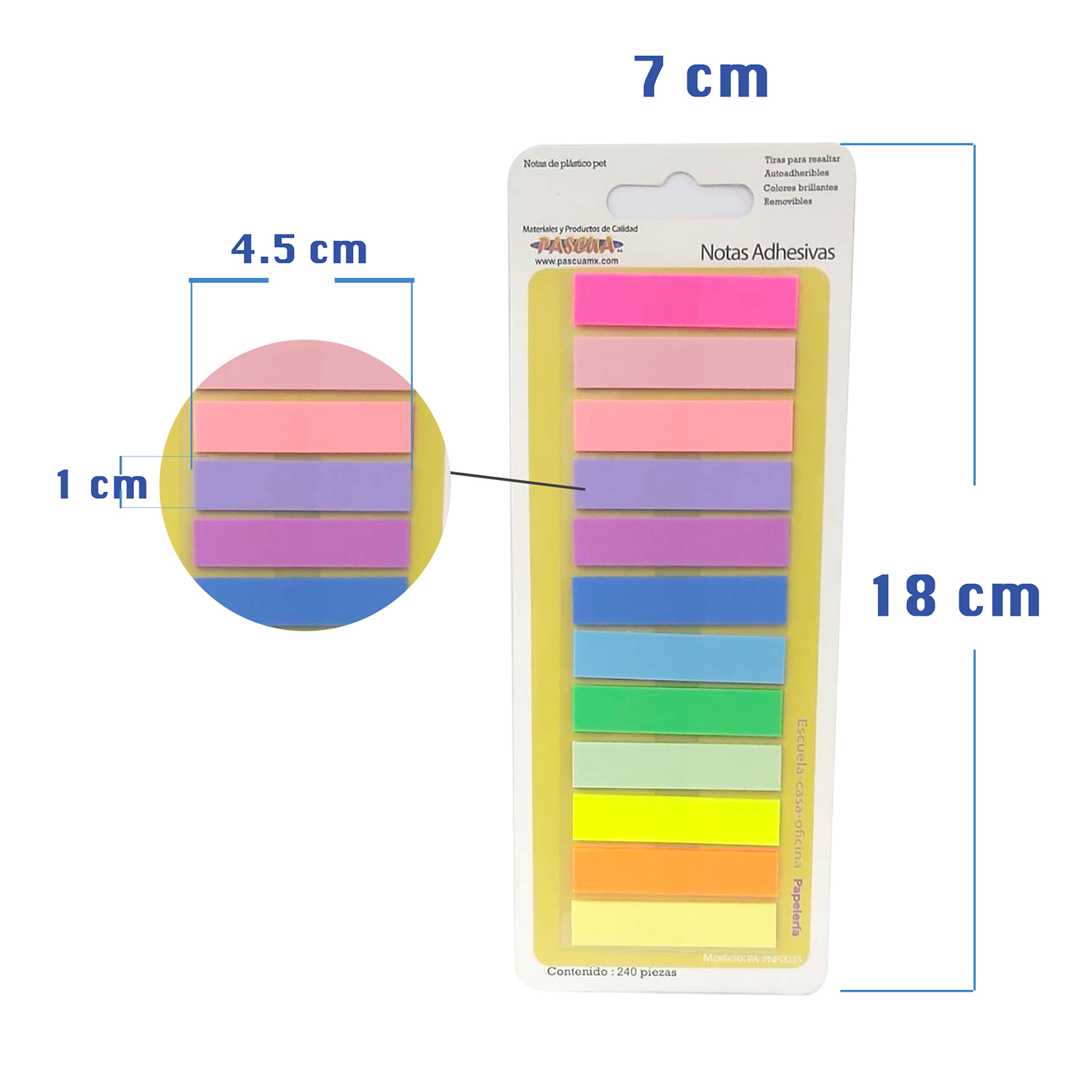 240 pzas Notas Adhesivas Índices Adhesivos Post-it Sticky Notes Marcadores Adhesivos Pestañas Adhesivas de Colores para Marcar Hojas Informes Libros Páginas Carpetas