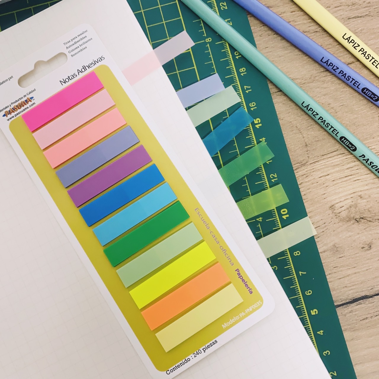 240 pzas Notas Adhesivas Índices Adhesivos Post-it Sticky Notes Marcadores Adhesivos Pestañas Adhesivas de Colores para Marcar Hojas Informes Libros Páginas Carpetas