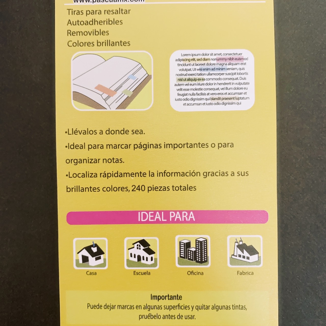 240 pzas Notas Adhesivas Índices Adhesivos Post-it Sticky Notes Marcadores Adhesivos Pestañas Adhesivas de Colores para Marcar Hojas Informes Libros Páginas Carpetas