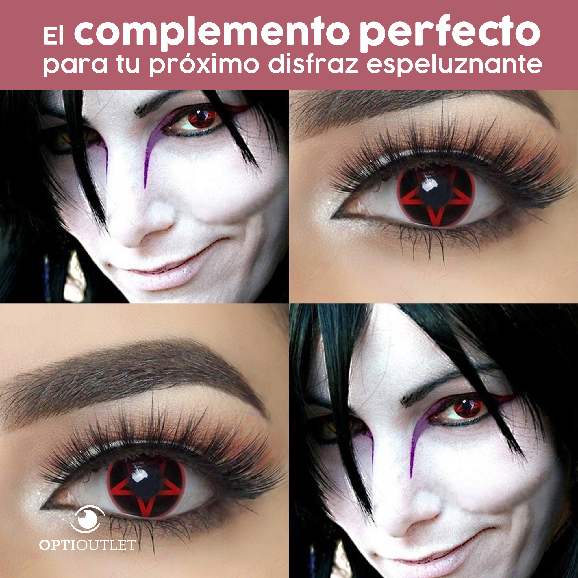 Pupilentes - Lentes de Contacto de Color Fantasía para Maquillaje y Disfraces de Halloween | Disfraz Halloween - Pentagrama