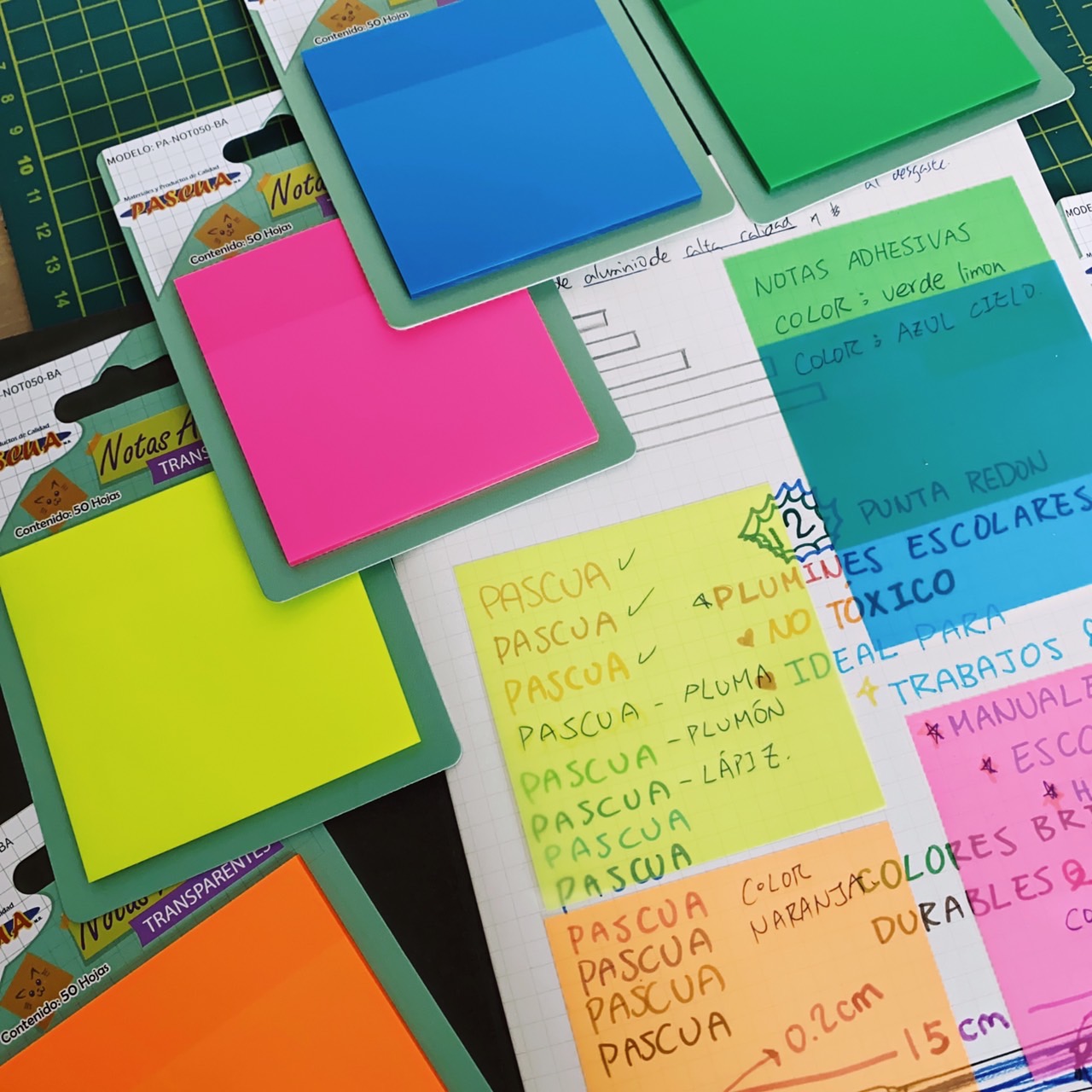 5 Block de Notas Adhesivas Marcadores Adhesivos Pestañas Adhesivas para Marcar Hojas Informes Libros Páginas Carpetas para escuela, universidad, proyecto, libreta, cuaderno, oficina y trabajo Color surtido