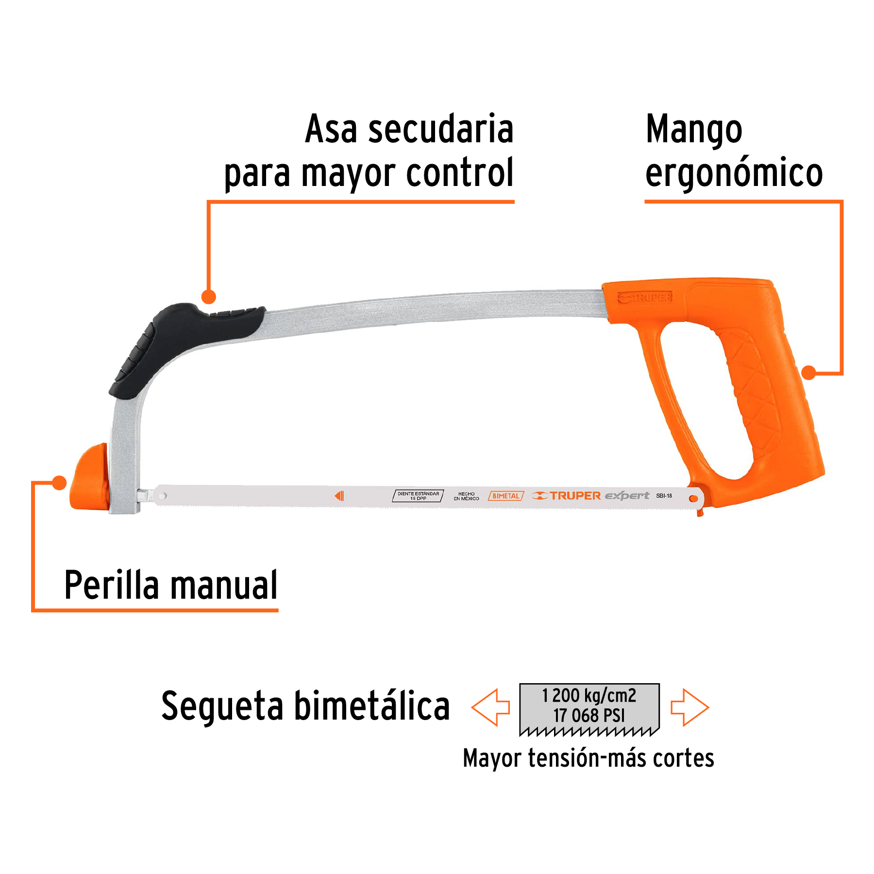 ARCO 12" PROFESIONAL TUBULAR DE ACERO PARA SEGUETA, TRUPER 10234