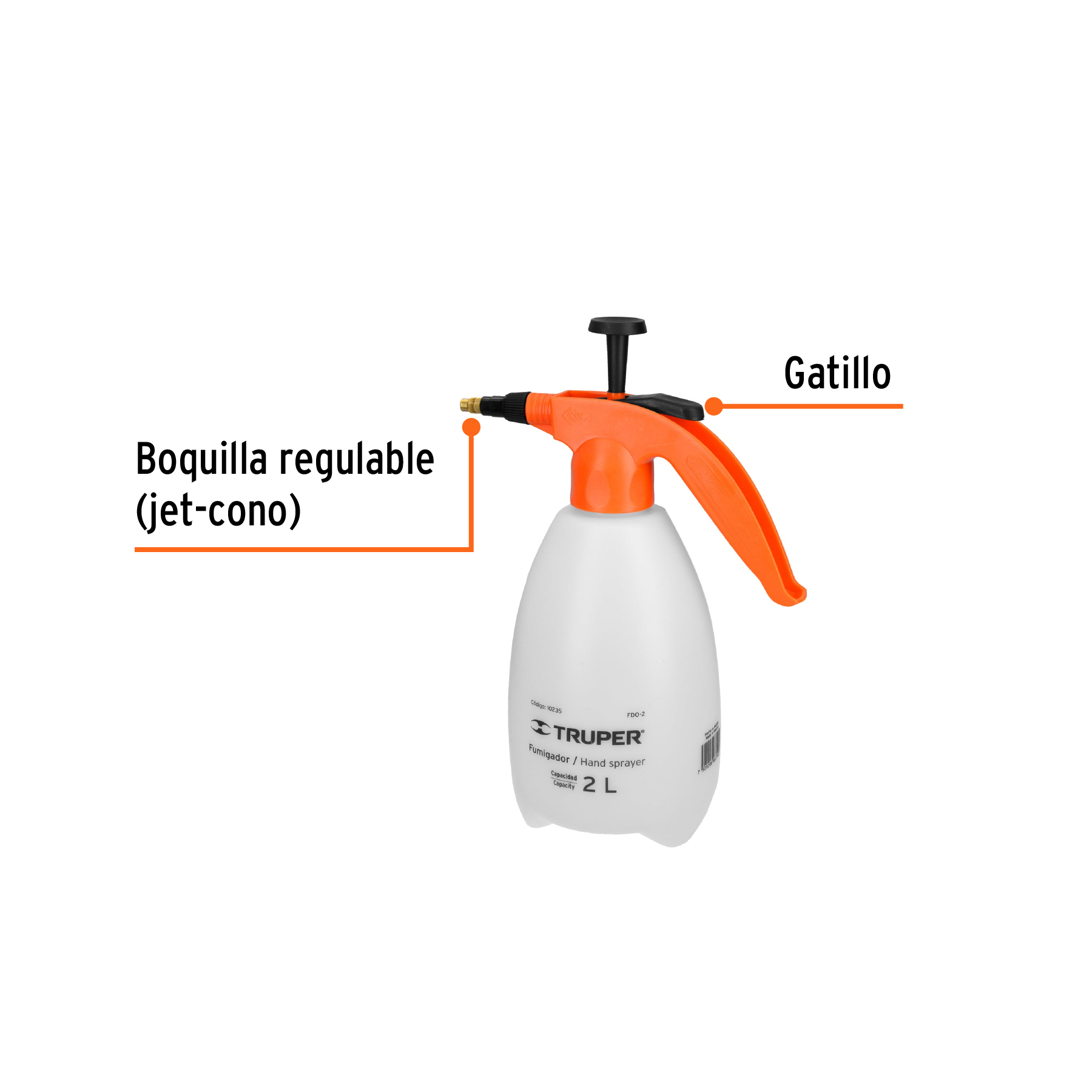 FUMIGADOR DE 2 LITROS DOMÉSTICO, TRUPER 10235