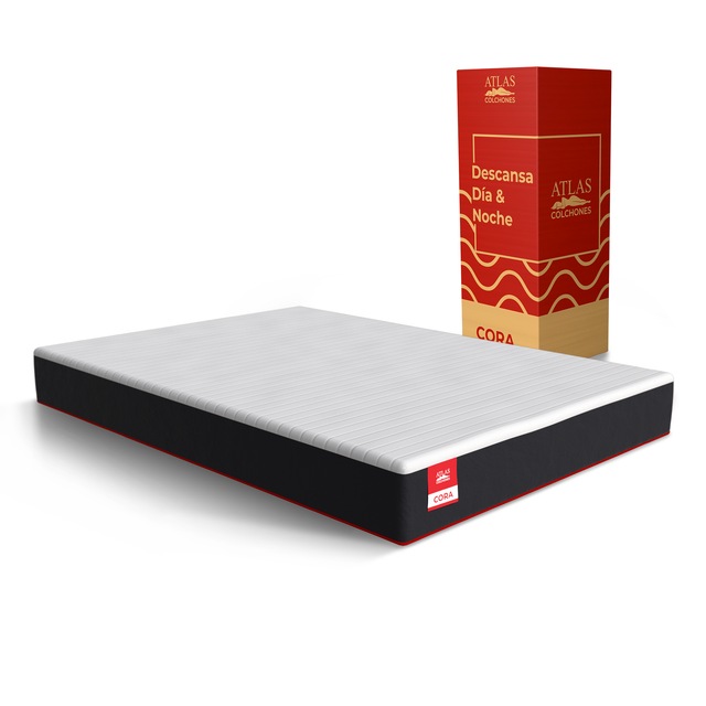 Colchón En Caja Matrimonial Cora De Memory Foam Más Blancos Y Edredón Khaki