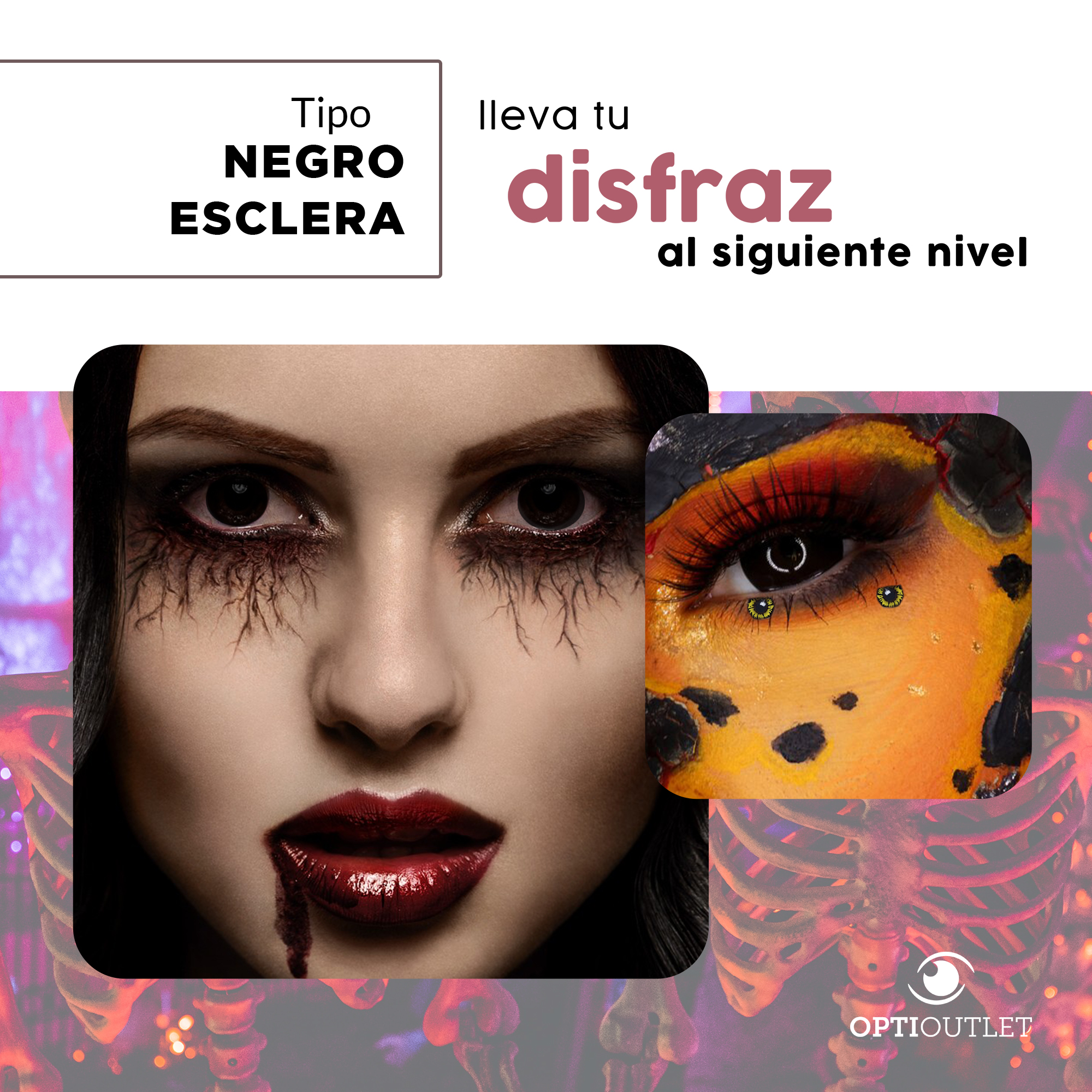 Pupilentes - Lentes de Contacto de Color Fantasía para Maquillaje y Disfraces de Halloween | Disfraz Halloween - Negro