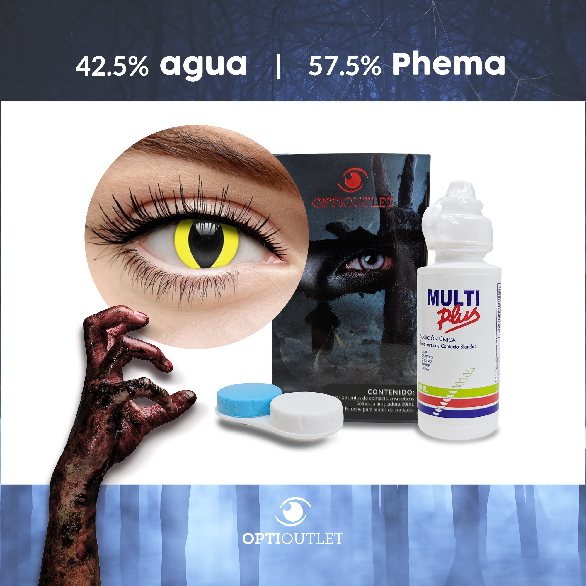 Pupilentes - Lentes de Contacto de Color Fantasía para Maquillaje y Disfraces de Halloween | Disfraz Halloween - Ojo de Gato