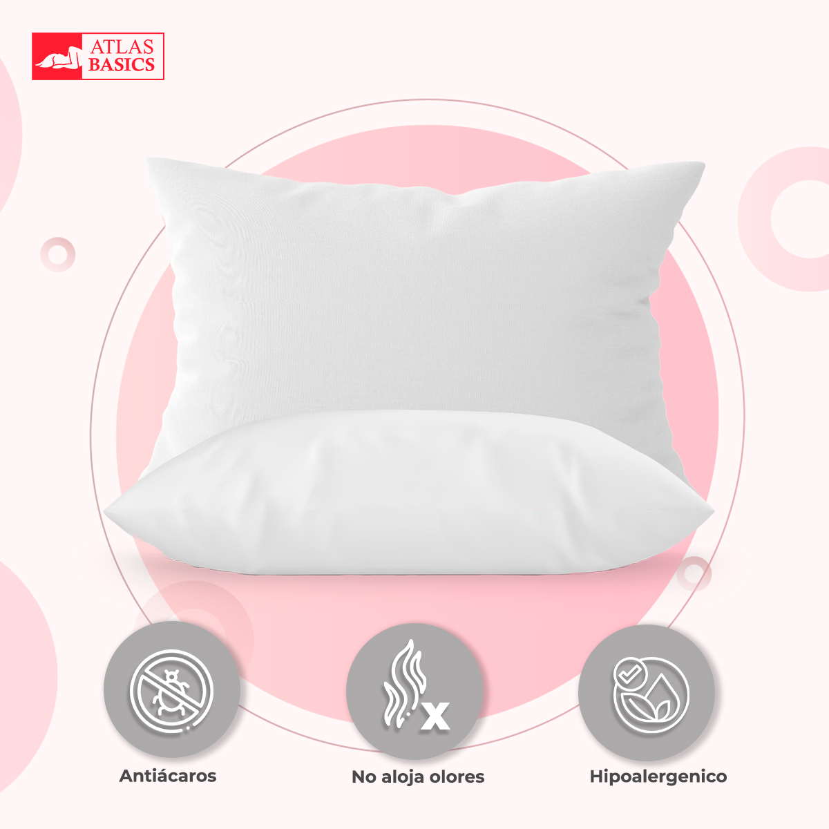 Colchón Zazi king Size con Sabanas y Almohadas Atlas Basics