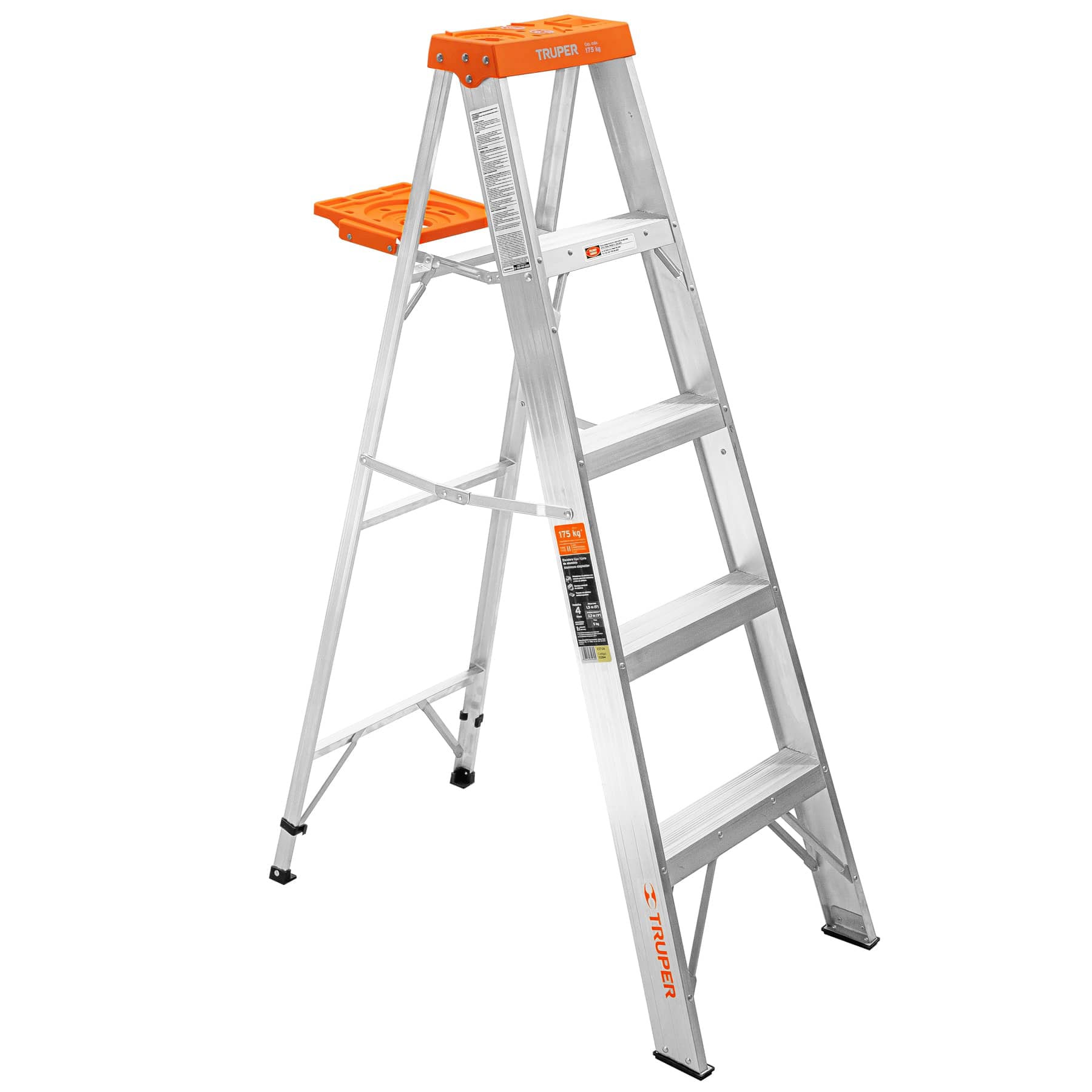 ESCALERA DE TIJERA TIPO LL 4 PELDAÑOS Y BANDEJA, TRUPER 10264
