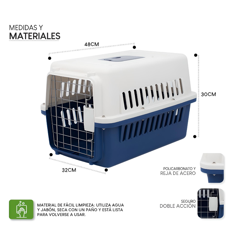 Jaula Transportadora Kennel Mascotas Caja Viaje Gato Perro