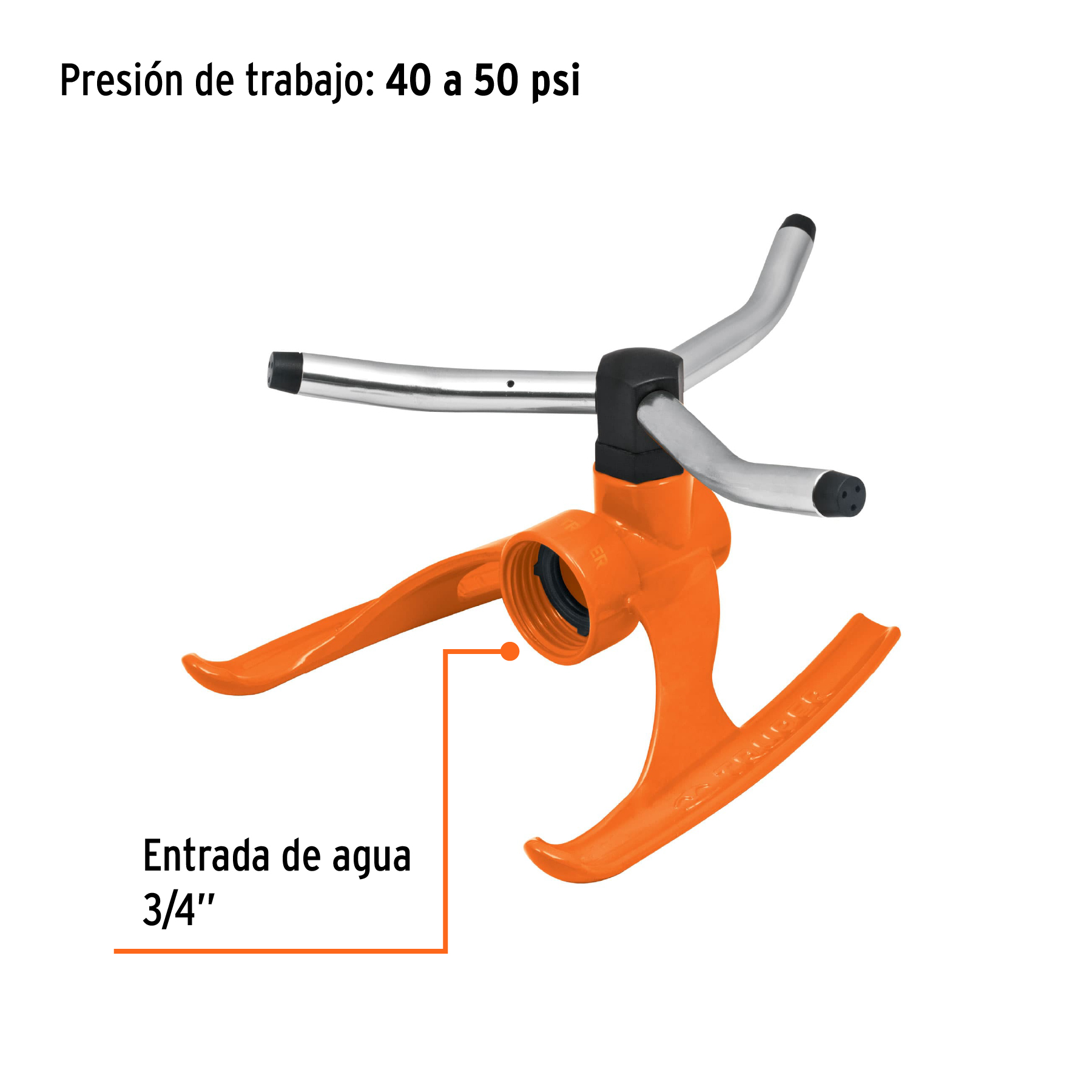 REGADERA GIRATORIA CON 3 BRAZOS COLOR NATURAL, TRUPER 10303