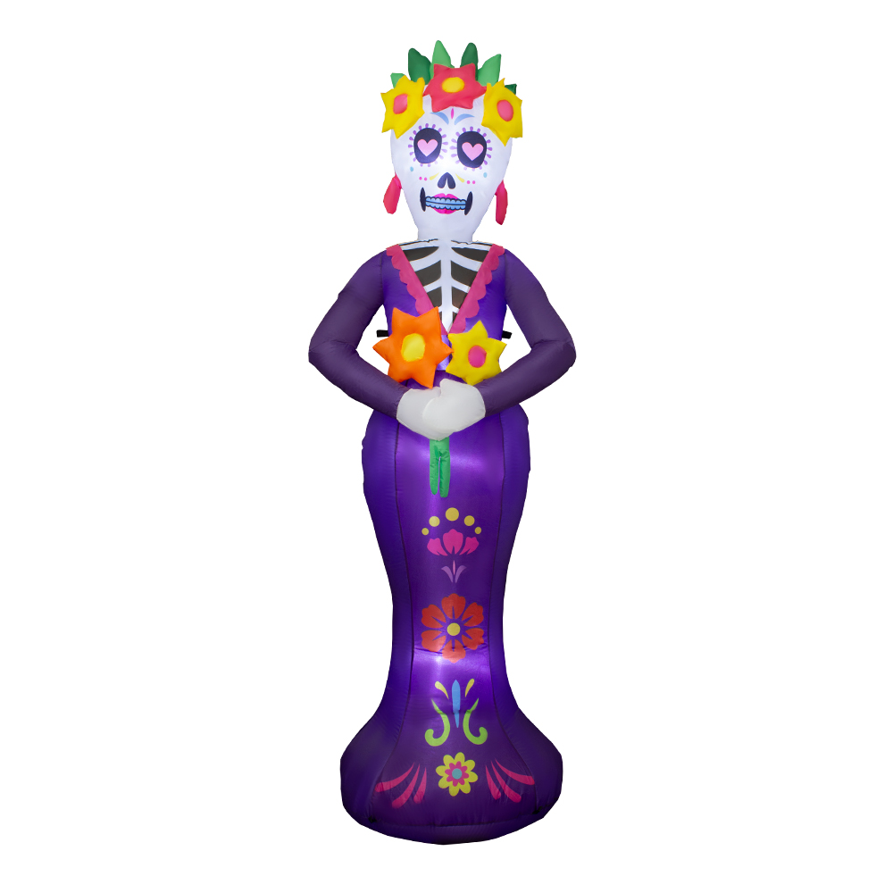 Inflables De Halloween en Forma de Catrina 2.10 cm, Inflable Grande con Luces LED