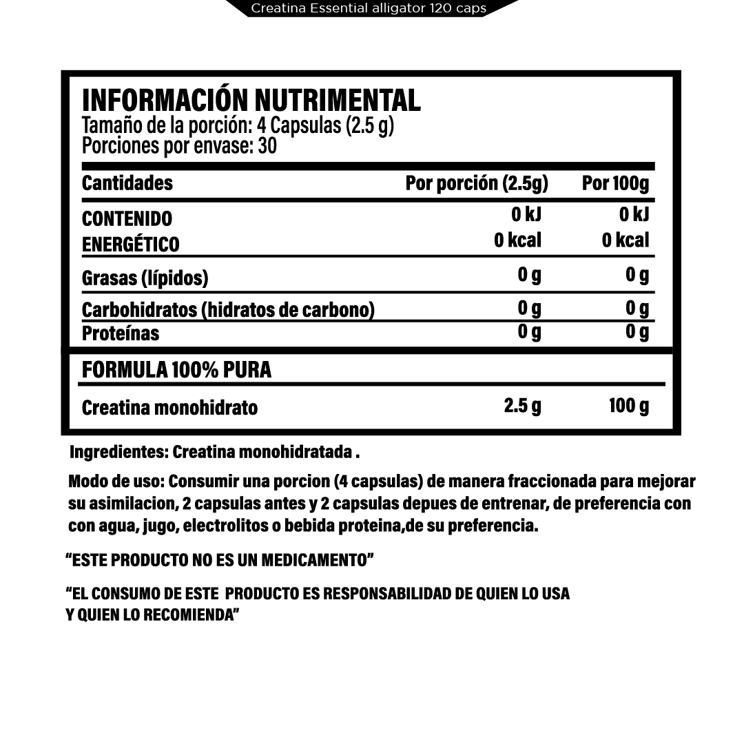 Creatina Essential 120 cápsulas