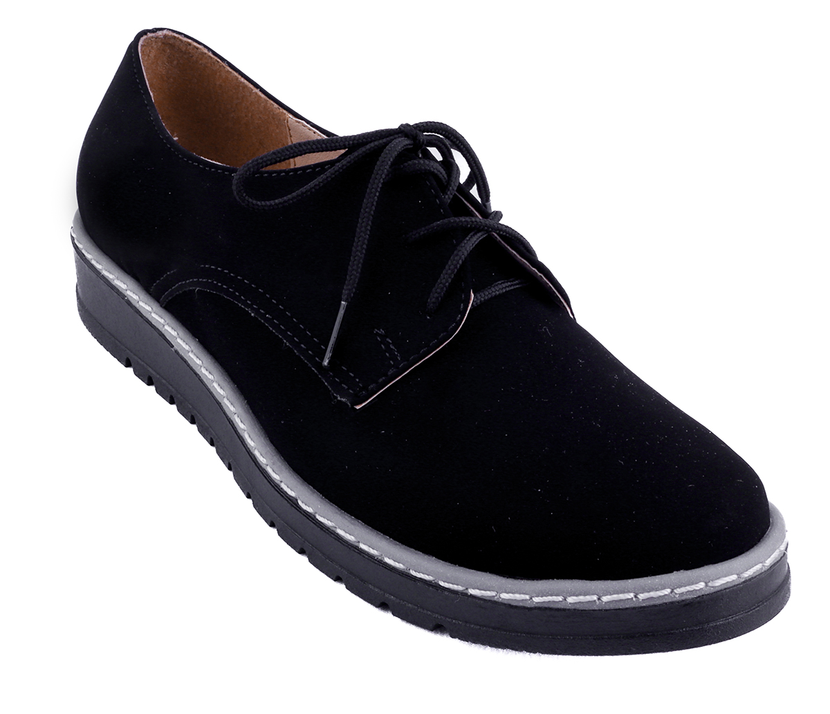 Zapato Casual Mujer Agujetas Cerrado 480-n Negro Comodo.