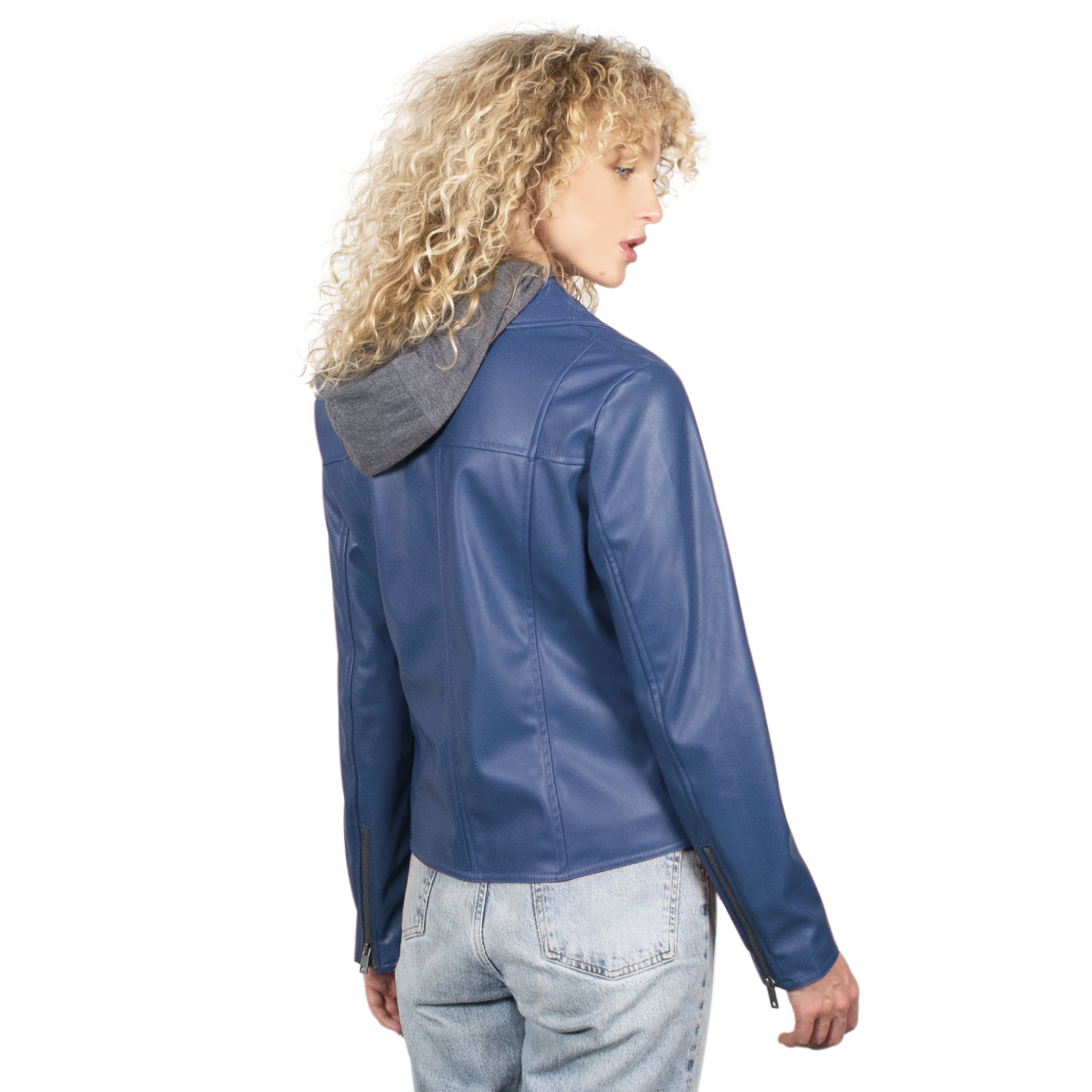 Chamarra Mujer Greenlander Vinipiel Con Gorro Tipo Sudadera Vin8740