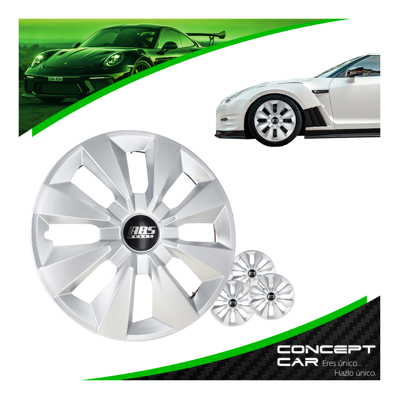 Juego 4 Tapones De Rin 14 Pulgadas Abs Tipo Gol Universal