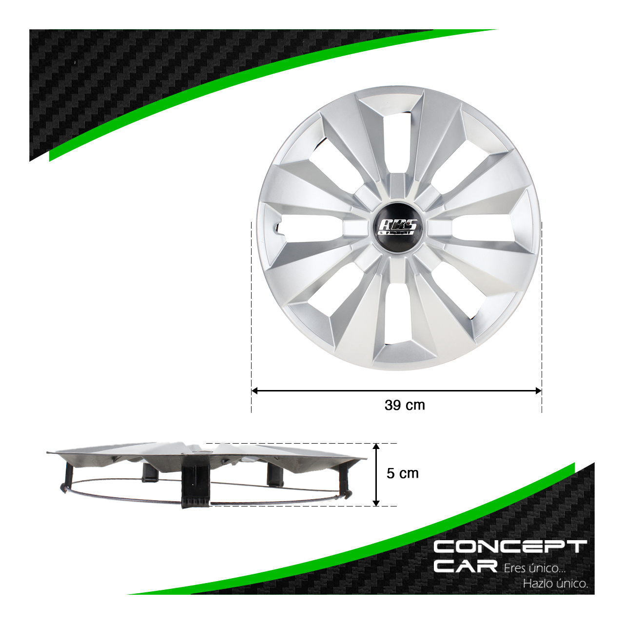 Juego 4 Tapones De Rin 14 Pulgadas Abs Tipo Gol Universal