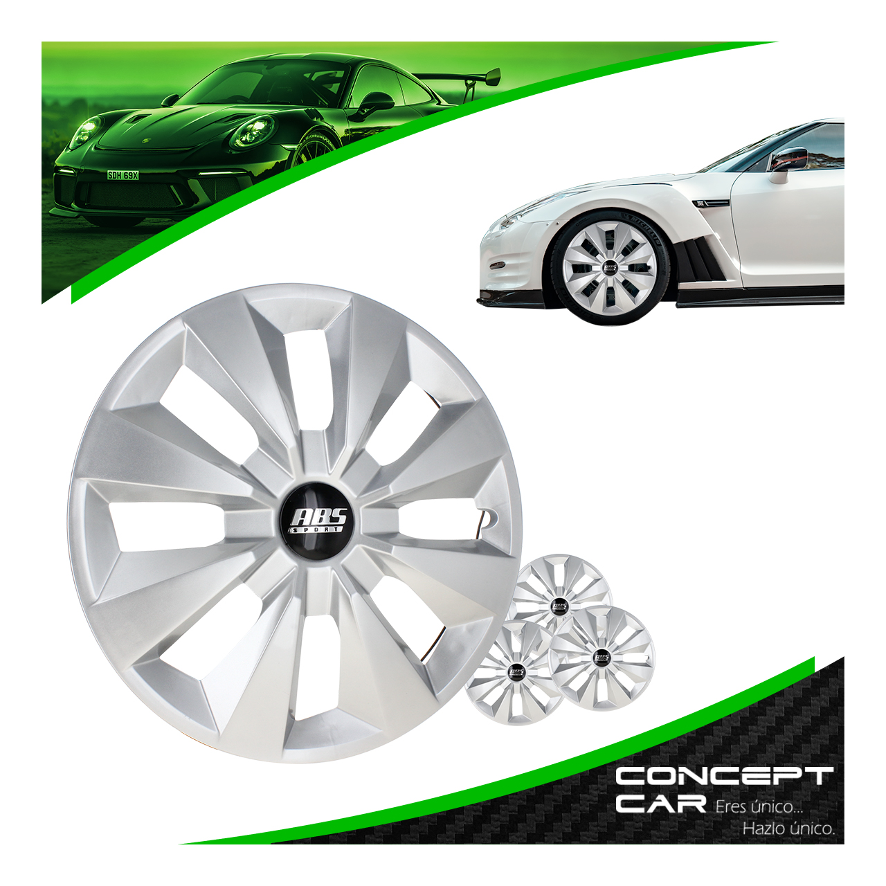 Juego 4 Tapones De Rin 15 Pulgadas Abs Tipo Gol Universal