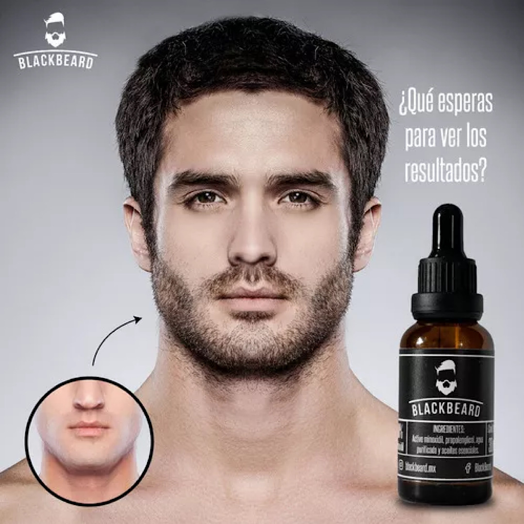 Minoxidil Al 10% Blackbeard Adicionado Con Cafeina 2 piezas