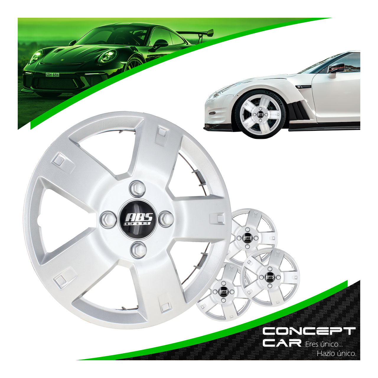 Juego 4 Tapones De Rin 14 Pulgadas Abs Tipo Aveo 5 Brazos