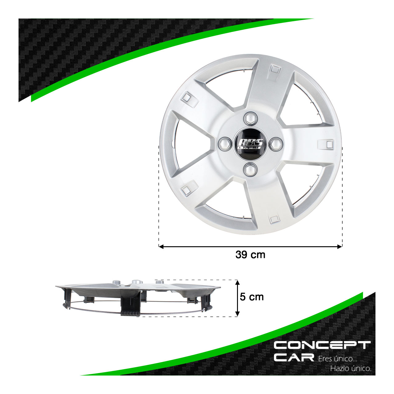 Juego 4 Tapones De Rin 14 Pulgadas Abs Tipo Aveo 5 Brazos