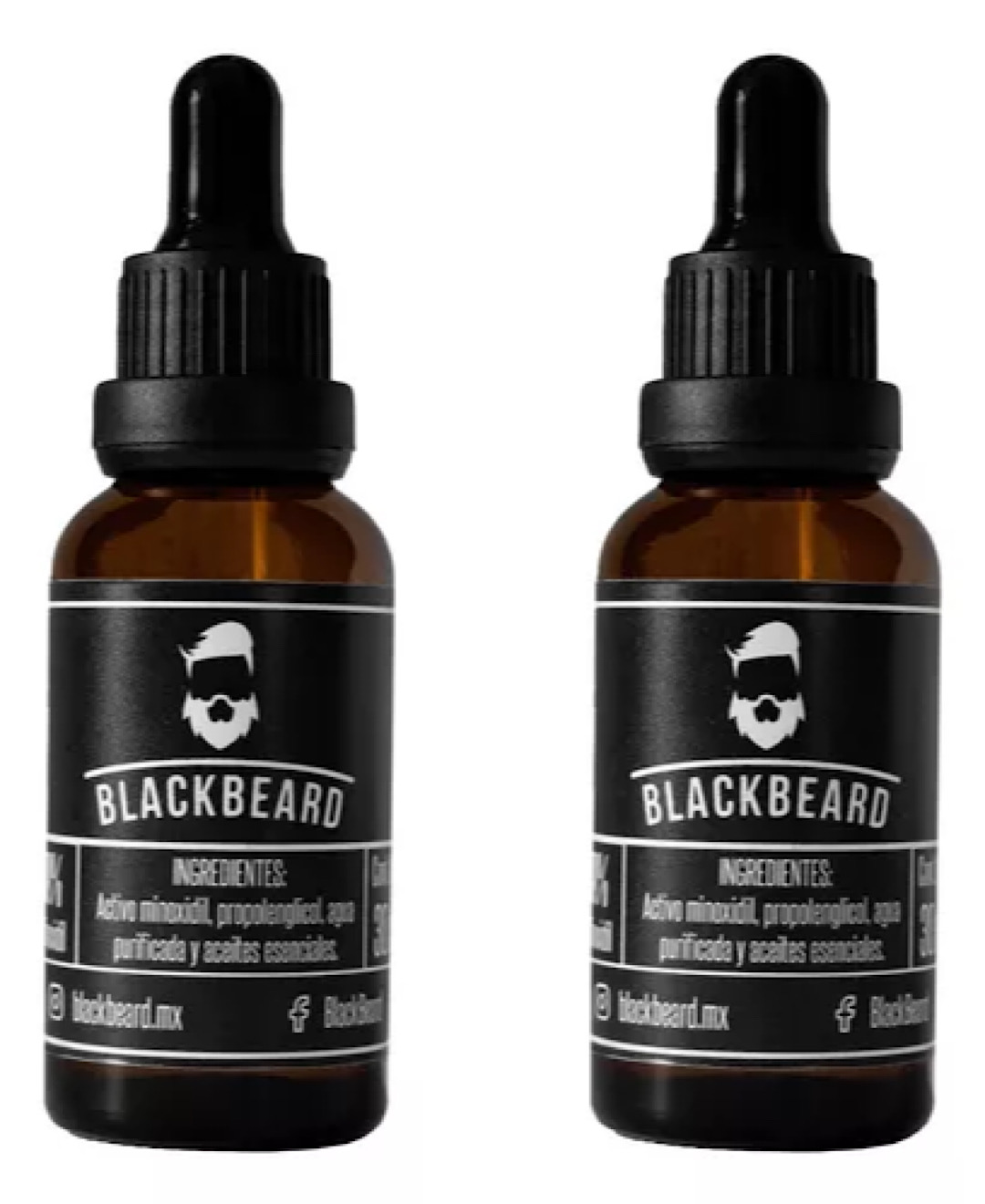 Minoxidil Al 10% Blackbeard Adicionado Con Cafeina 2 piezas
