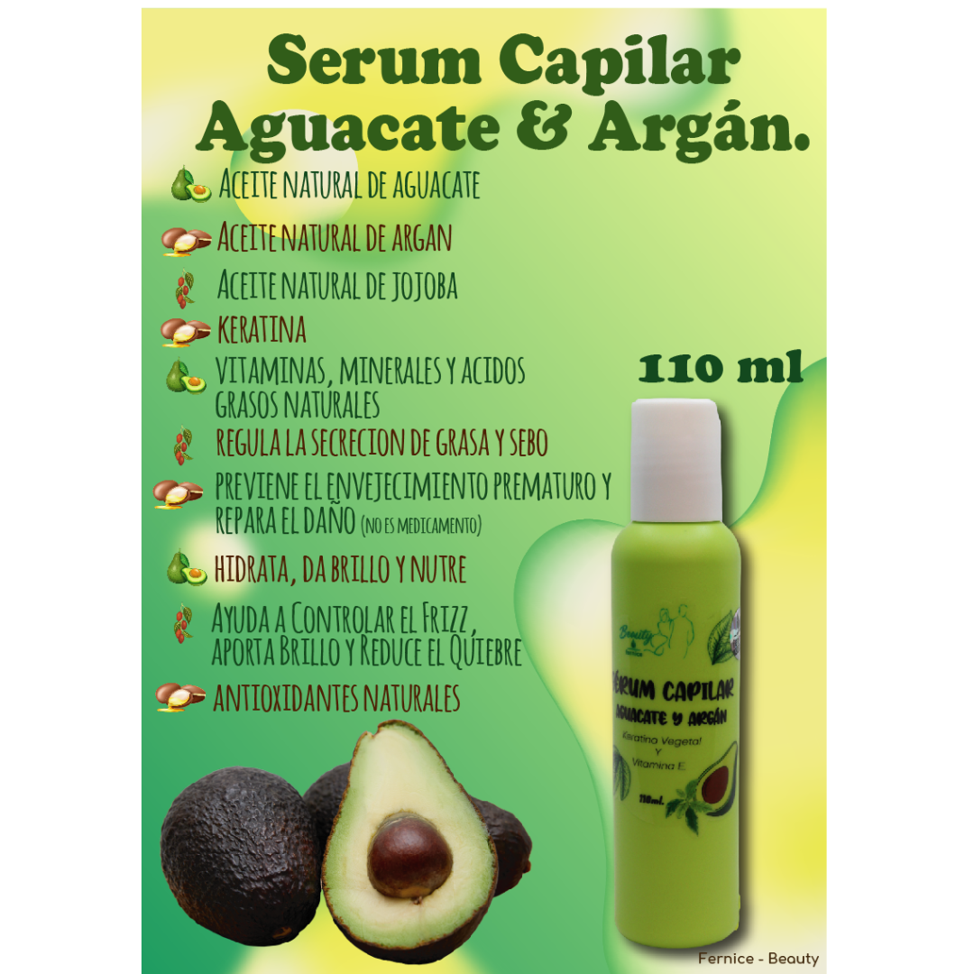 Sérum Capilar Aguacate y Argán. 110 ml