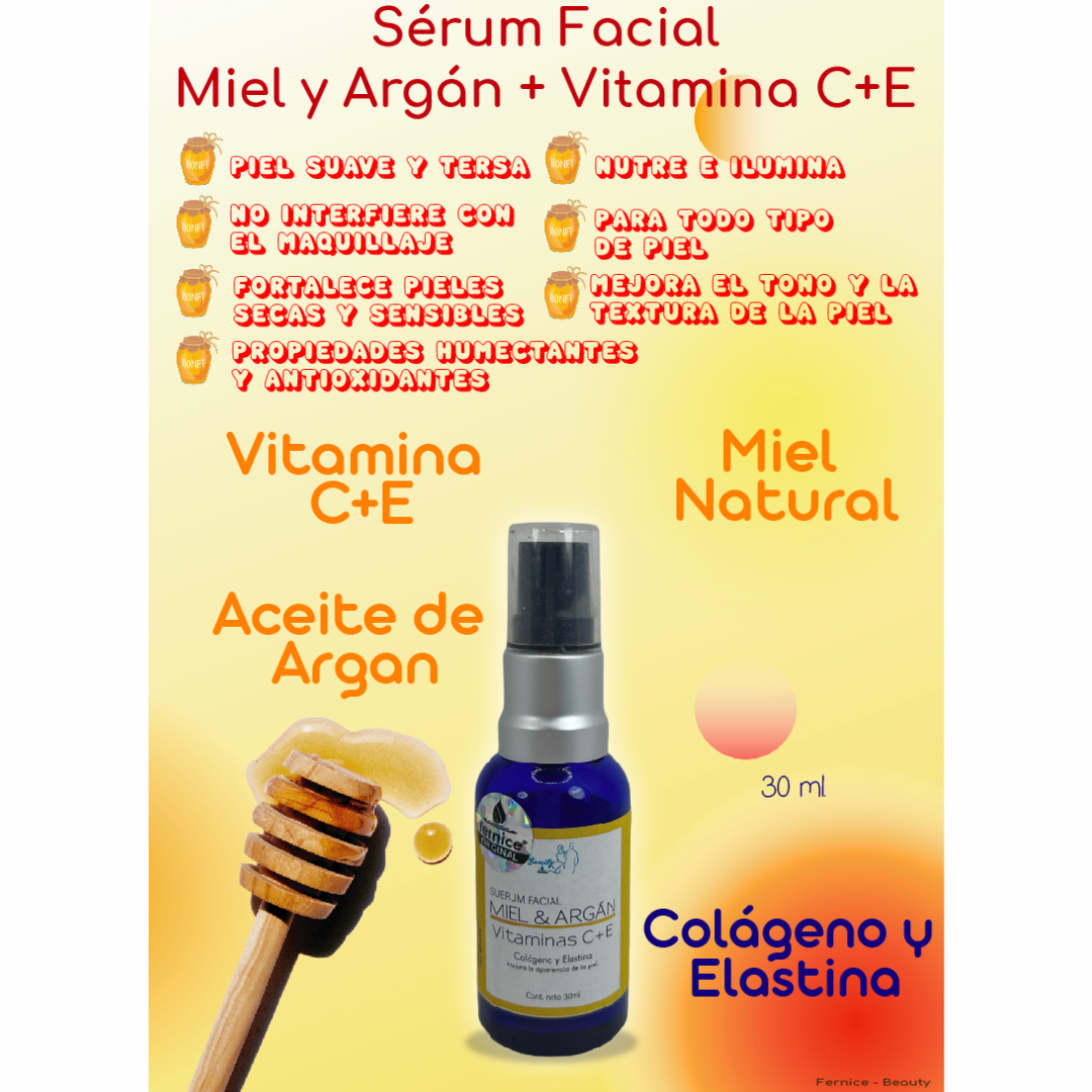 Serum Facial Miel y Argan Vitaminas C + E