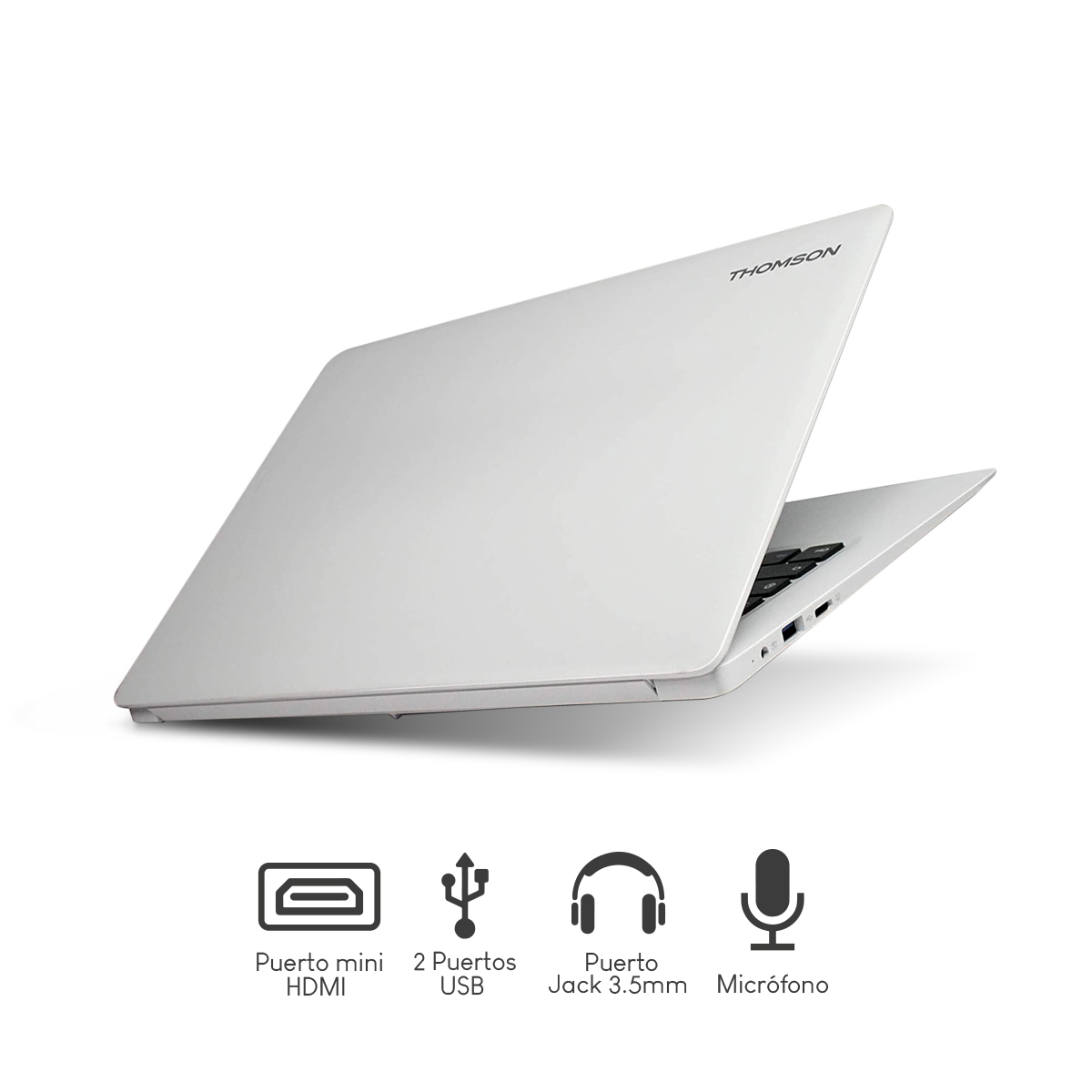 Combo Laptop Thomson Neo 14A Intel Atom-X5 4C 4GB 64GB emmc 14Pulg FHD W10H White wwneo + Audífonos