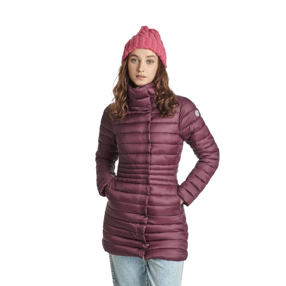 Chamarra larga ligera para mujer, color vino, marca Holly Land, mod. 871823