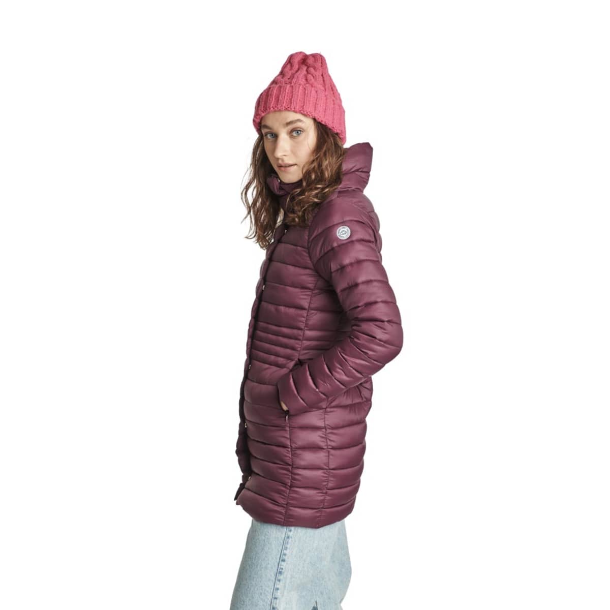 Chamarra larga ligera para mujer, color vino, marca Holly Land, mod. 871823