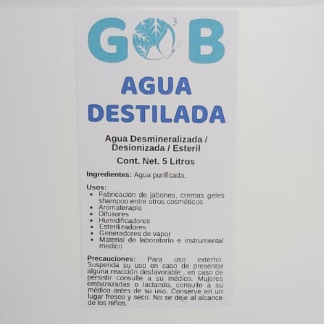 Agua Destilada Desmineralizada Gob Bidon 5 Litros