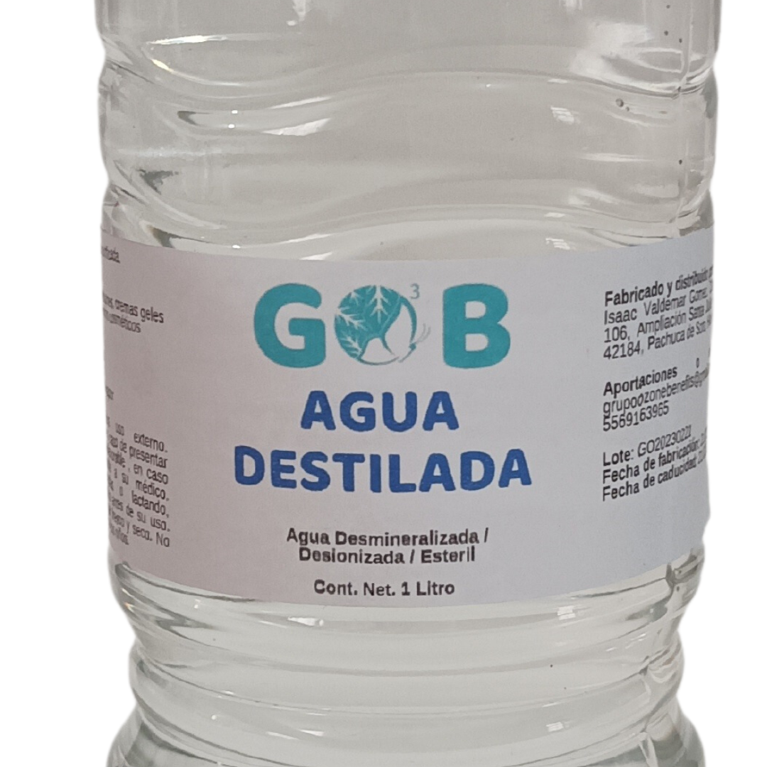Agua Destilada Desmineralizada Gob 1 Litro