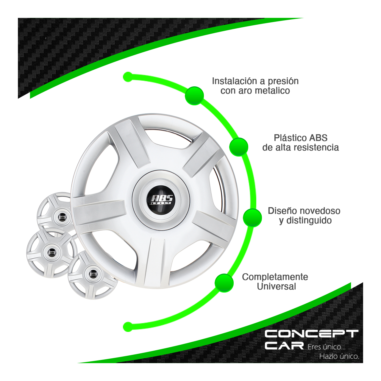 Juego 4 Tapones De Rin 14 Pulgadas Abs Tipo Ford Ikon