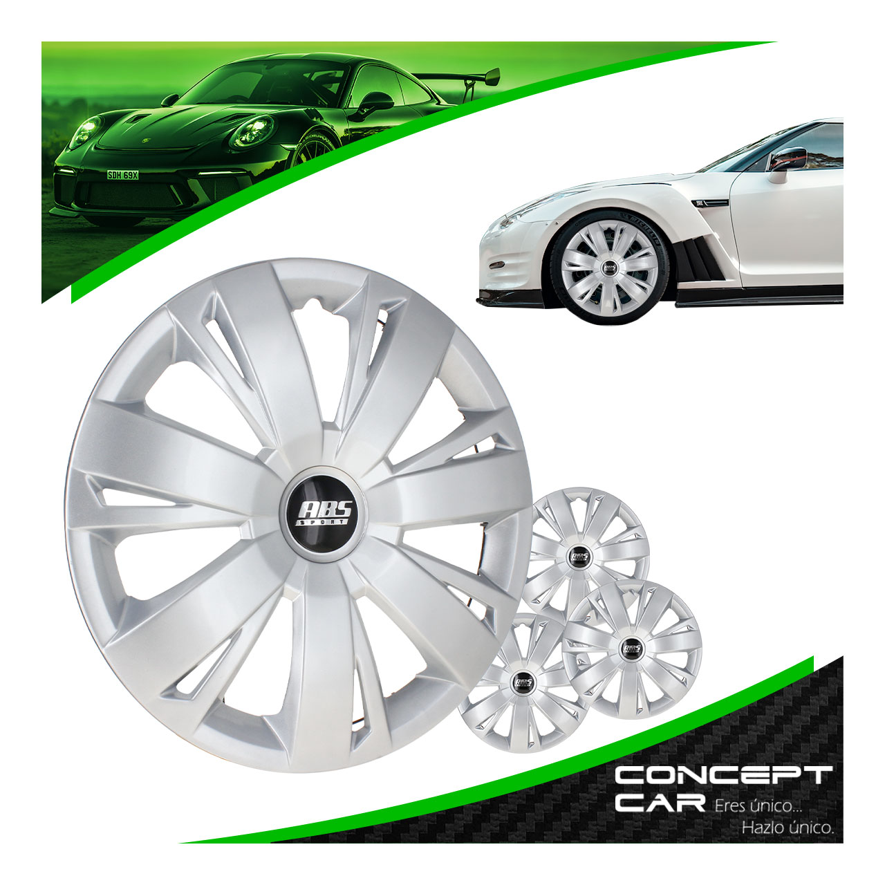 Juego 4 Tapones De Rin 16 Pulgadas Abs Tipo Wv Jetta Gris